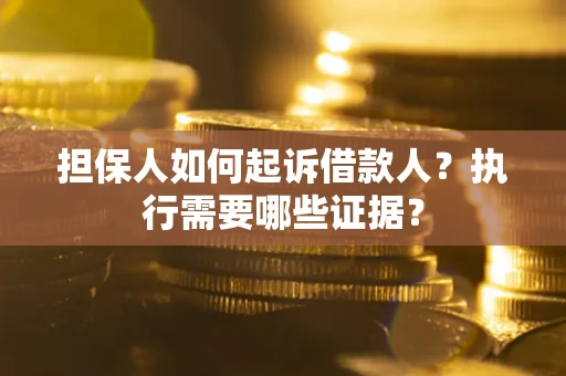 武汉担保人如何起诉借款人？执行需要哪些证据？