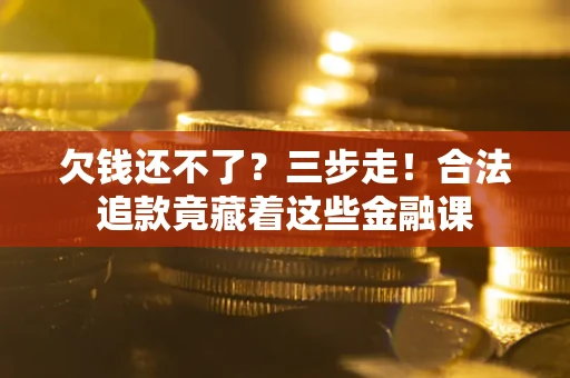武汉欠钱还不了？三步走！合法追款竟藏着这些金融课