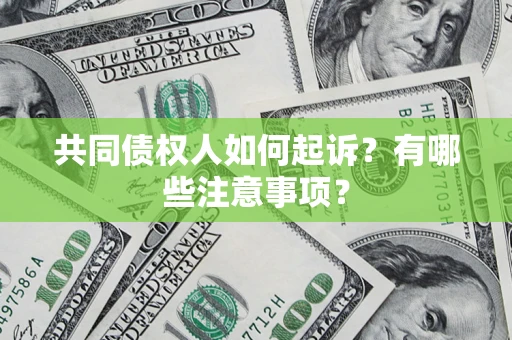 武汉共同债权人如何起诉？有哪些注意事项？